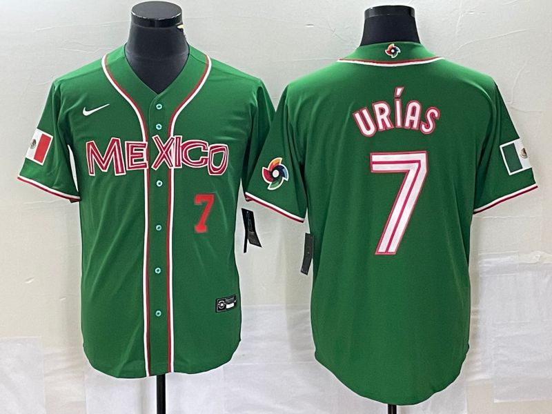 Men 2023 World Cub Mexico #7 Urias Green Nike MLB Jersey28